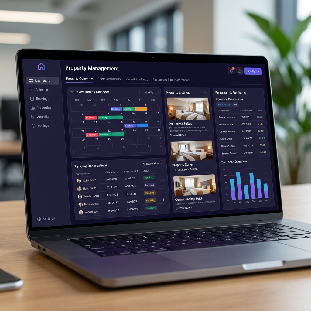 Property Management & Booking Platform Dashboard